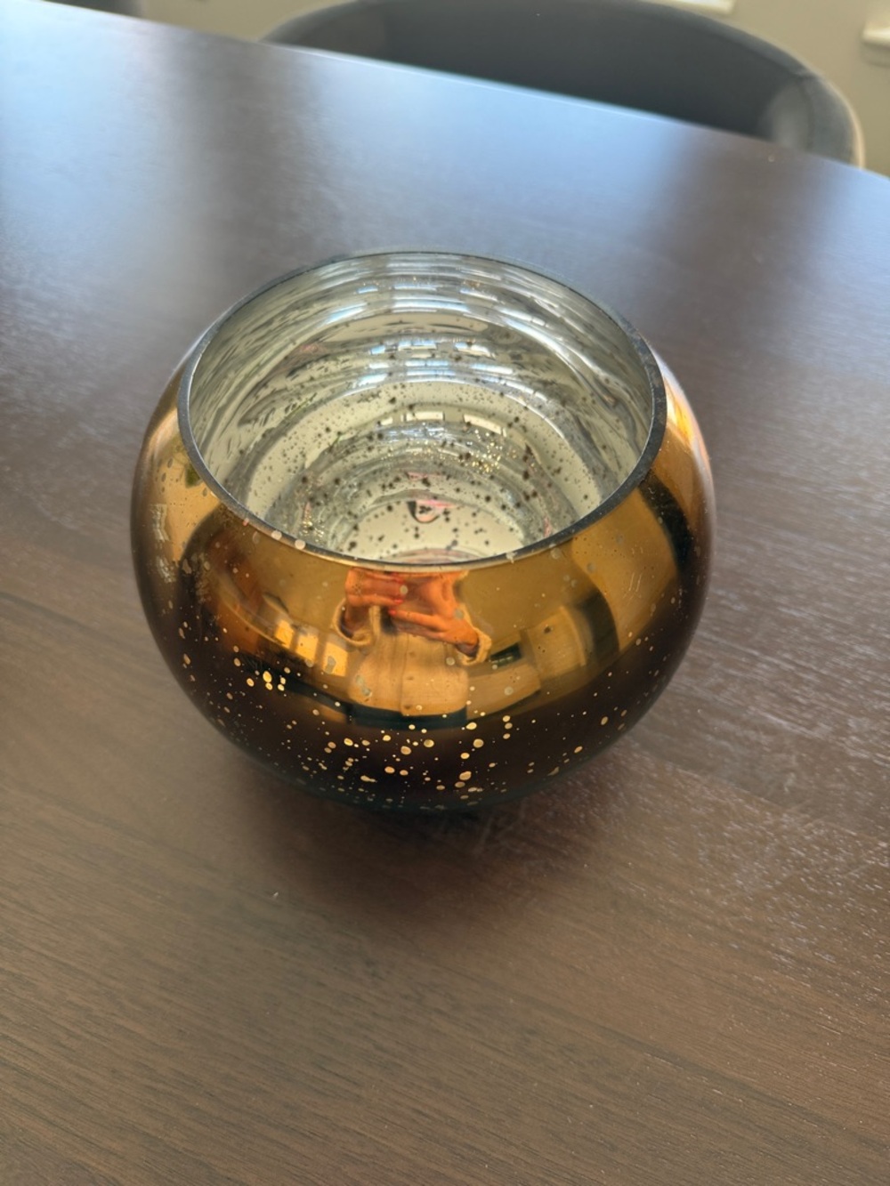 Gold Mercury Glass Votive Candle Holder